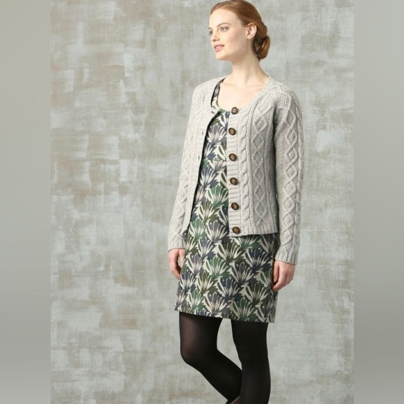 Seasalt Women’s size 10 midi Ivy Leaf Print sheath Dress viscose sleeveless - Picture 1 of 6